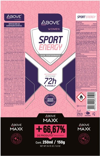 Above Cream Original Woman Antiperspirant Deodorant 72h (Above Sport Energy Women Antiperspirant Deodorant 72h Spray Maxx)